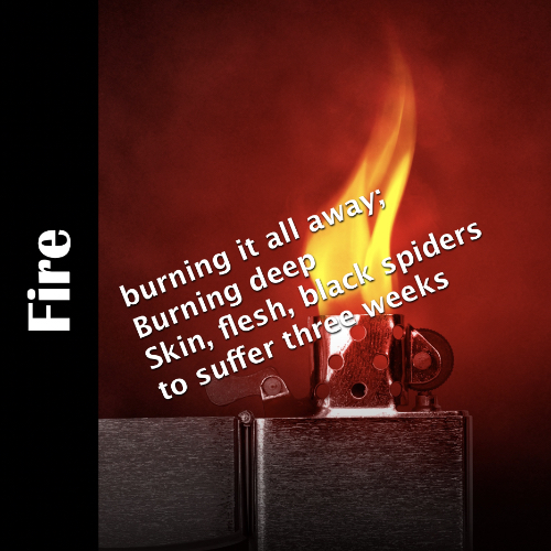Using fire to find release, from black arts poem